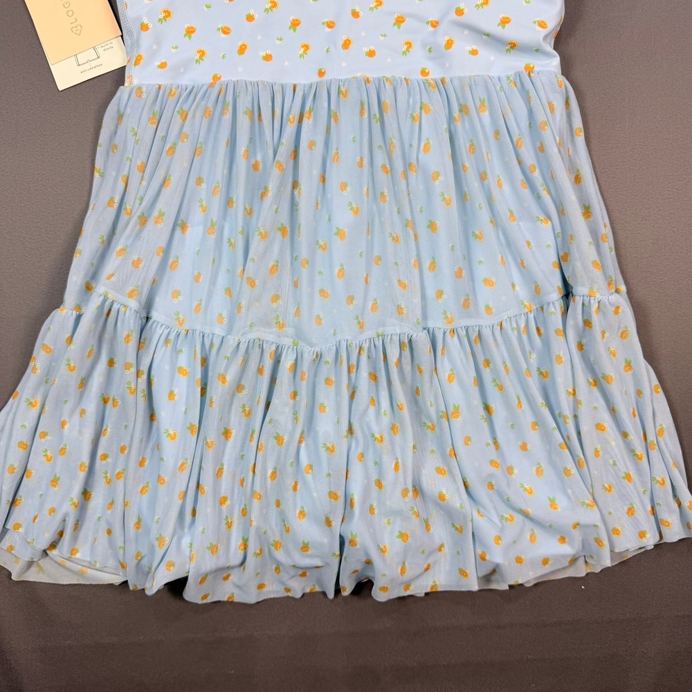 Blogilates Womens M Blue Citrus Mesh Ballerina Ruffle Dress Built-in Shorts NWT - Picture 7 of 12